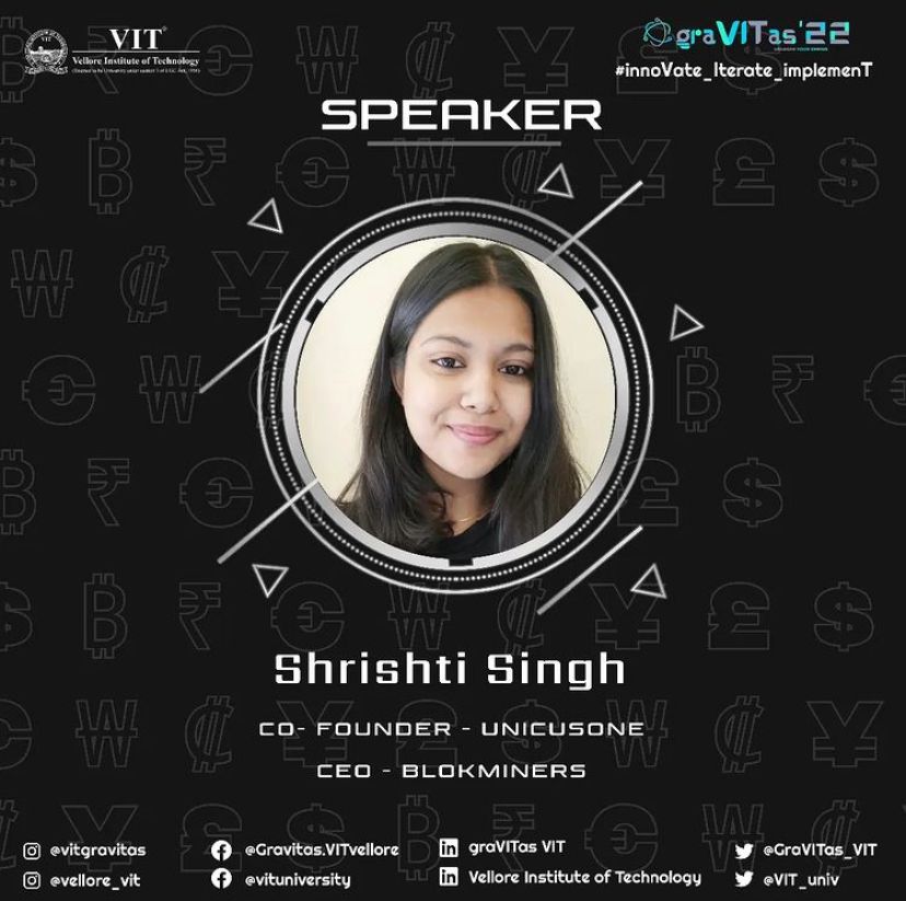 Our co-founder <a href="/shrishti_eth/">Shrishti Singh</a> is taking stage at <a href="/VIT_univ/">VIT University</a> for cryptox. 
She will be teaching the students of VIT how to create an NFT from scratch!