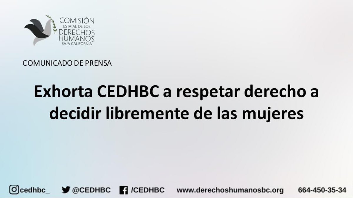 CEDHBC's tweet photo. Exhorta #CEDHBC a respetar derecho a decidir libremente de las mujeres
Tijuana, a 28 de septiembre de 2022. https://t.co/fJlIyoMCdG