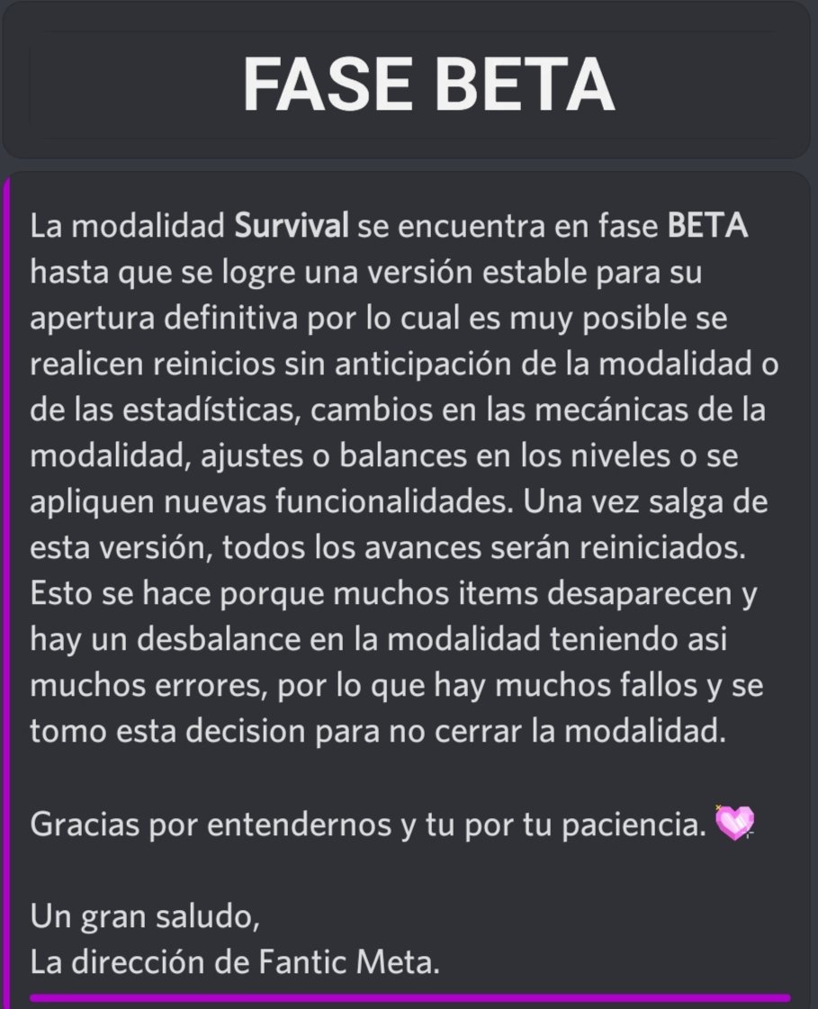 FanticMeta's tweet image. Comunicado oficial desde la dirección de Fantic Meta.