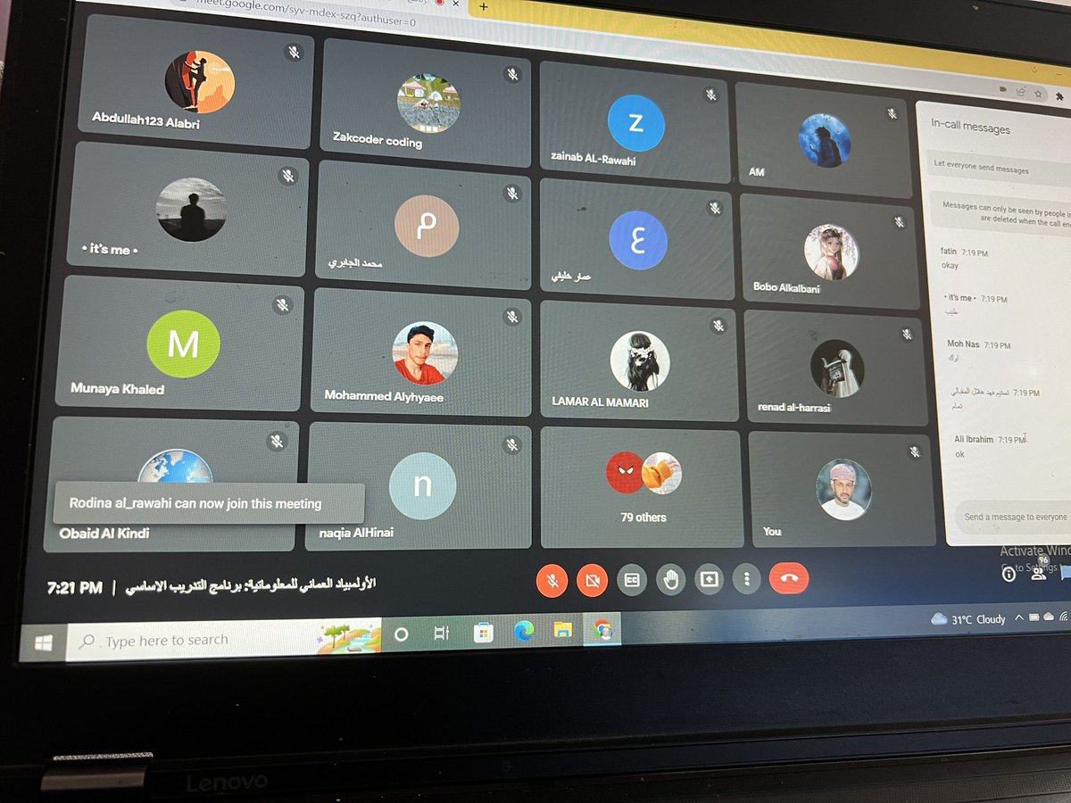 IOI_Oman's tweet photo. #يحدث_الان.. بداية انتظام الطلبة المتدربين في منصة المحاضر��ت الخاصة ��مرحلة التدريب الاساسي👨🏻‍💻🧑🏽‍💻👩🏻‍💻

التدريب سيختتم بمسابقة تصفية تاهيلية الى نهائيات الاولمبياد التي ستقام في @OSFFestival خلال الفترة ١٠-١٥/اكتوبر 

@mtcitoman 
@EduGovOman 
@Omantel 
@CodeAcademy_om https://t.co/GFHQY7MHH7