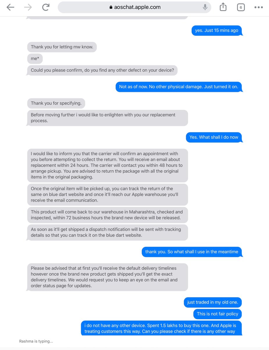 iam_Subhankar's tweet photo. Very disappointed with @Apple just traded in old one for 14 pro max. There is a small scratch when opened box and informed immediately.They want me to send the phone first and then they will dispatch the new one instead just providing at the same time. What I am going to use? Wow https://t.co/nxghLXdGNY