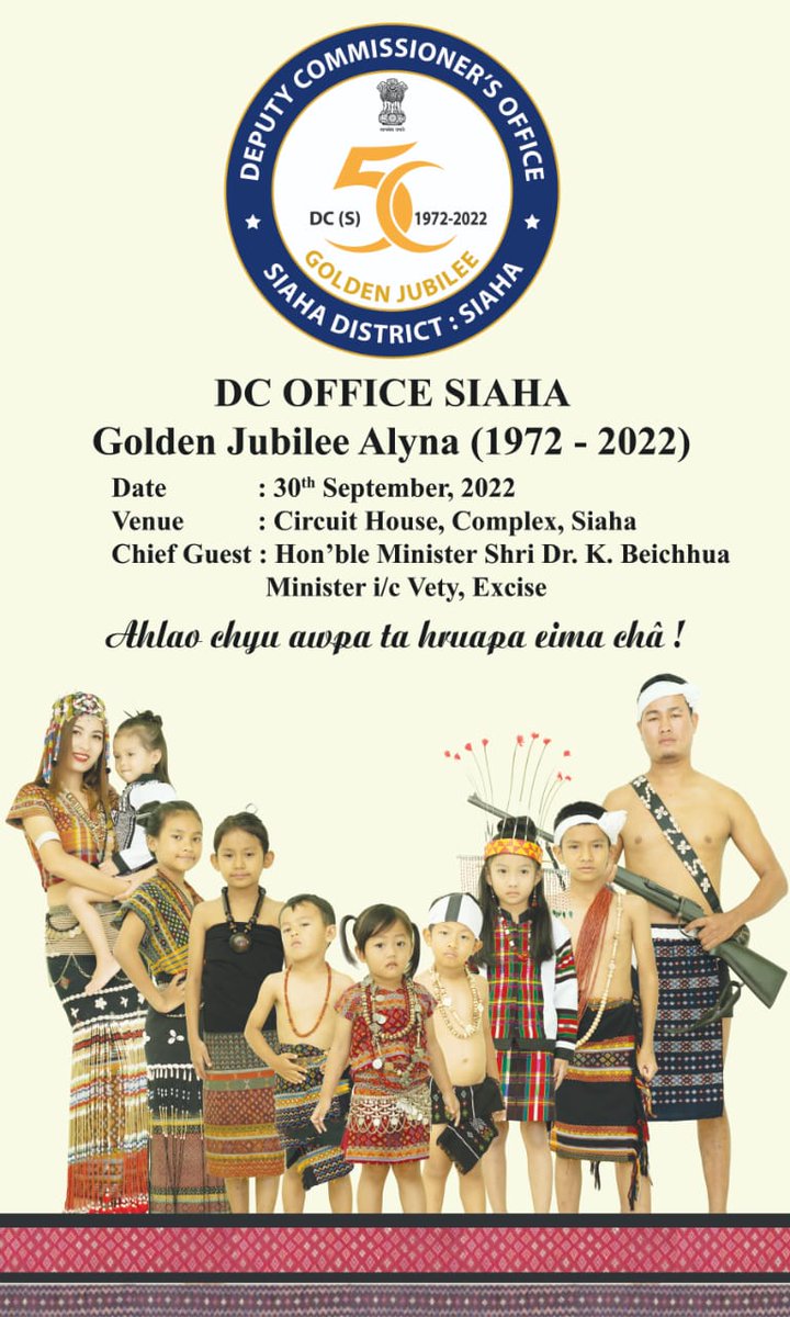 DigitalMaraland's tweet photo. Deputy Commissioner office, Siaha District, Siaha

Celebrate Golden Jubilee on 30.09.2022

#dcofficesiaha #GoldenJubilee #siahadistrict #maraland https://t.co/tdGLktJ9kN