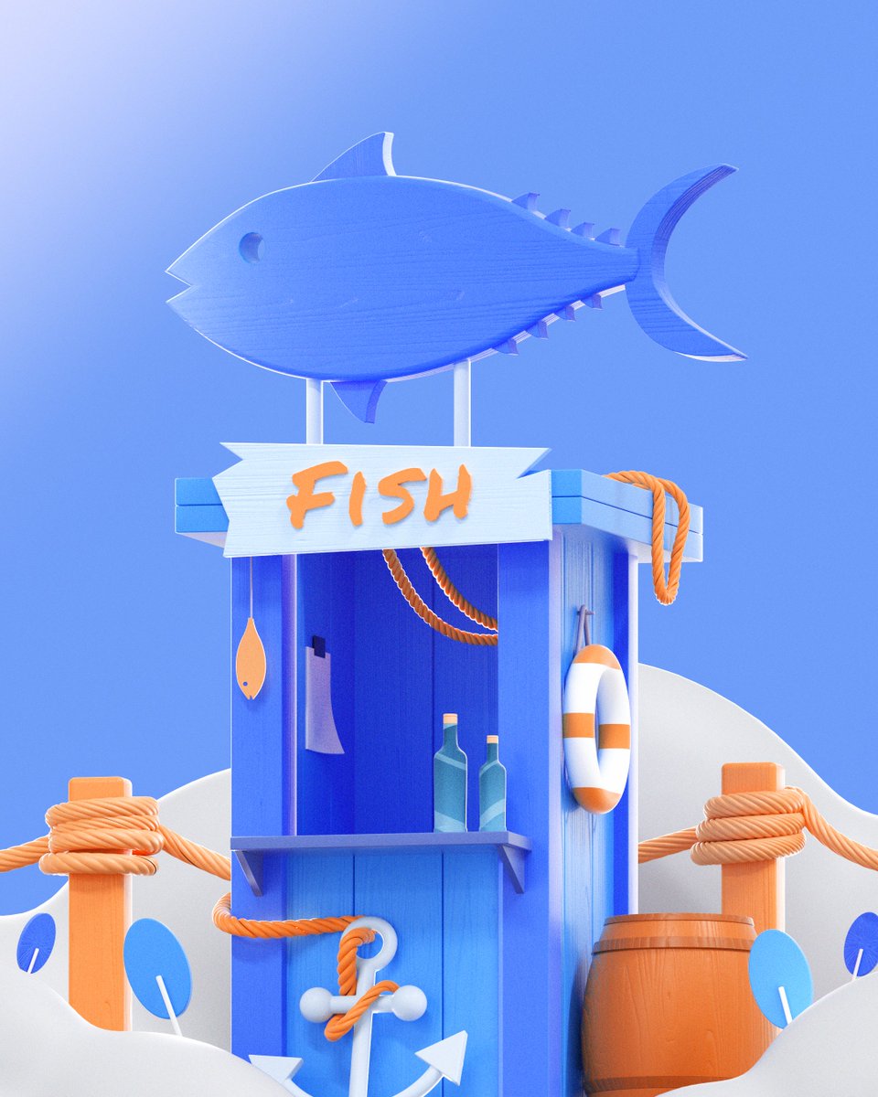b_bergaglia's tweet photo. The Fish Hut ⚓️✨

#art #illustration #design #color #3D #3dart #NFT #NFTGiveaways #cryptoart #GraphicDesign #digitalart #2d #motion #adobe #Creative https://t.co/rE1HFYZ2MP