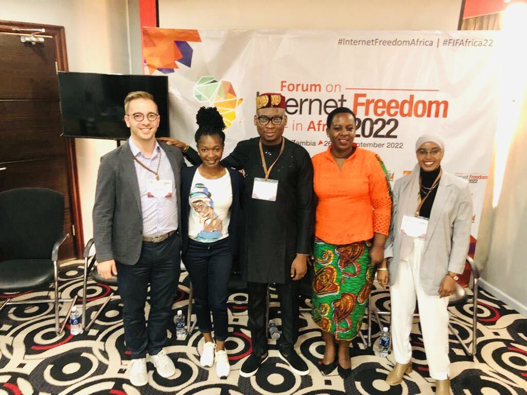 neemalugangira's tweet photo. Candid conversation at “Move Fast & Fix Policy! African #digitalrights Advocacy in an Era of Rapid Policy Change" session organized by @OpenNetGlobal @CIMA_Media @NDItech at #FIFAfrica22. I highlighted need for collaboration #CSOs & #MPs, #DigitalDemocracy and addressing #OVAWP. https://t.co/3Om1ZxcVfU