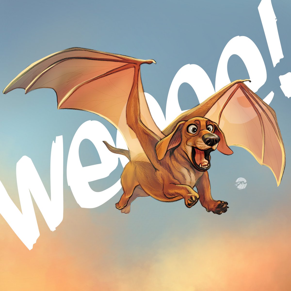 「A Wiener-Bat for this month's Character 」|Yael Nathanのイラスト