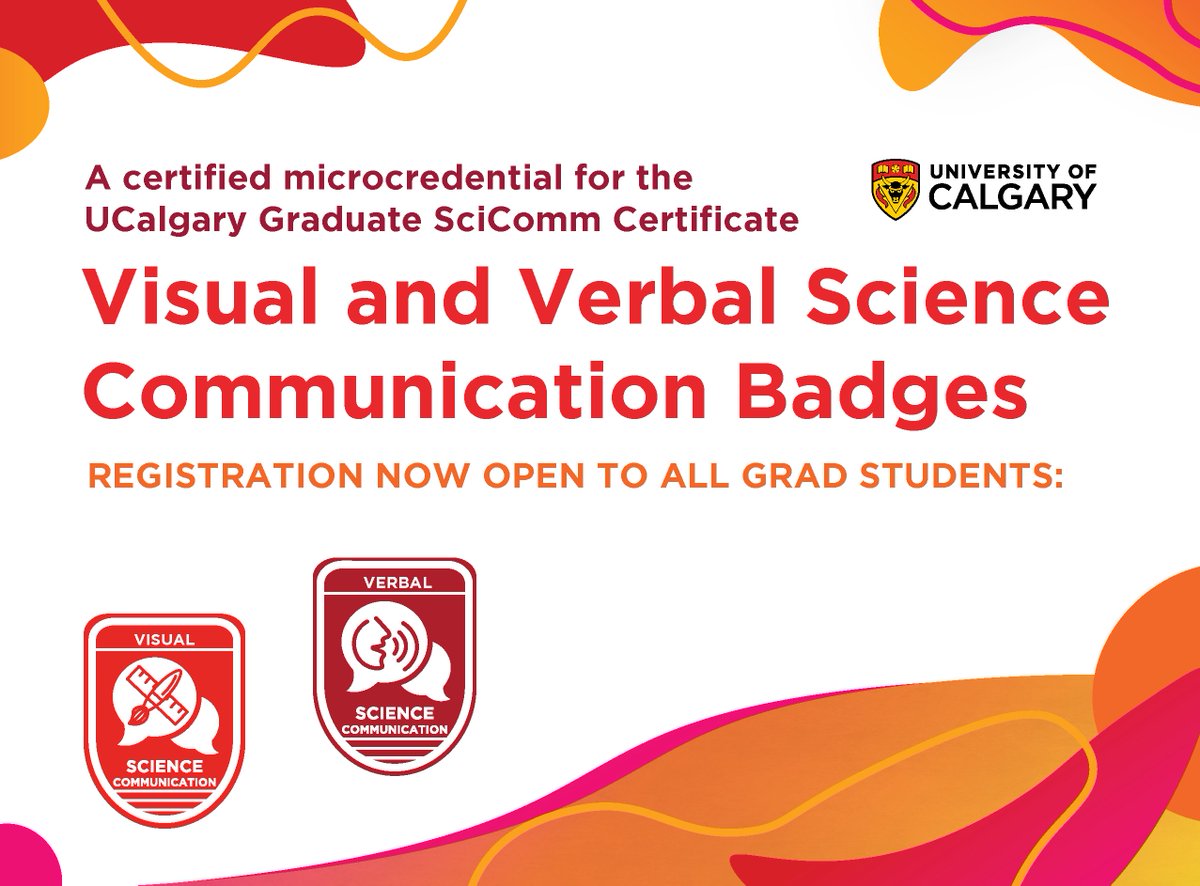 HBITOUC's tweet photo. The Cumming School of Medicine is excited to announce its first ever Science Communication Certificate Program for Graduate Students!

To obtain the certificate, four badges from the program must be completed. 

https://t.co/KA8c0fBuKm https://t.co/qQS05EHoV5