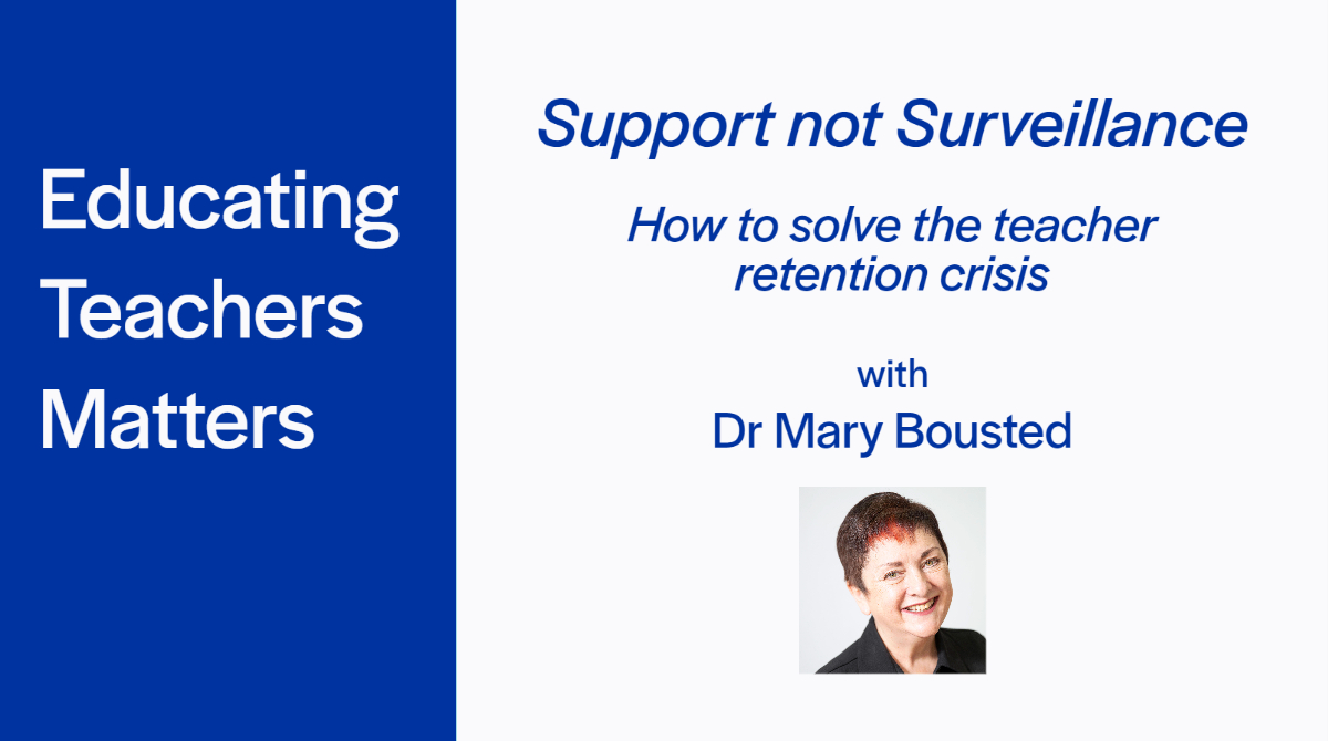 We are thrilled to be welcoming @MaryBoustedNEU to talk at our next 'Educating Teachers Matters' seminar.

'Support Not Surveillance: How to solve the teacher retention crisis'

🗓️ Monday 10 October
⏲️ 4.45 -5.45pm

Registration: …ngteachersmatters-mb.eventbrite.co.uk

#educatingteachersmatters