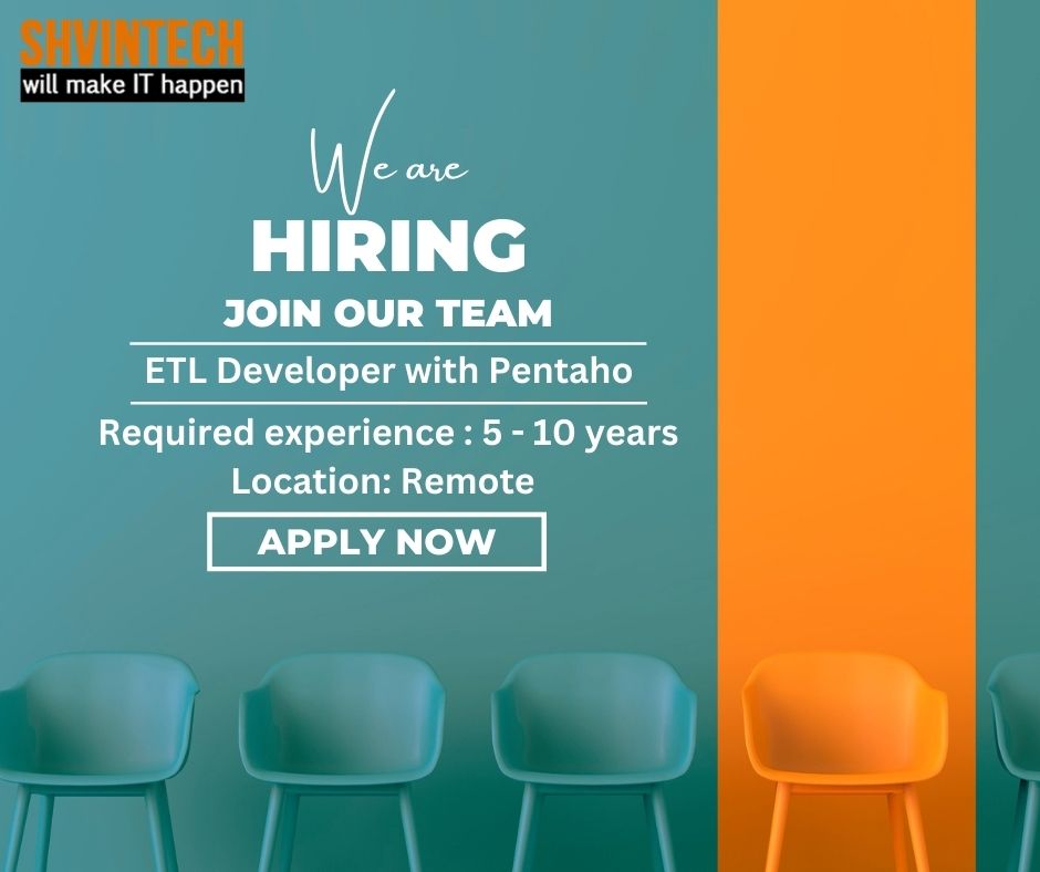 shvintech's tweet image. Shvintech Inc is looking for #etldeveloper
Request you to email your updated CV to prashanth@shvintech.com
#etldevelopers #pentaho #ETLdeveloperpentaho #developer #wearehiring #shvintechopening #jobopening #openingoftheday