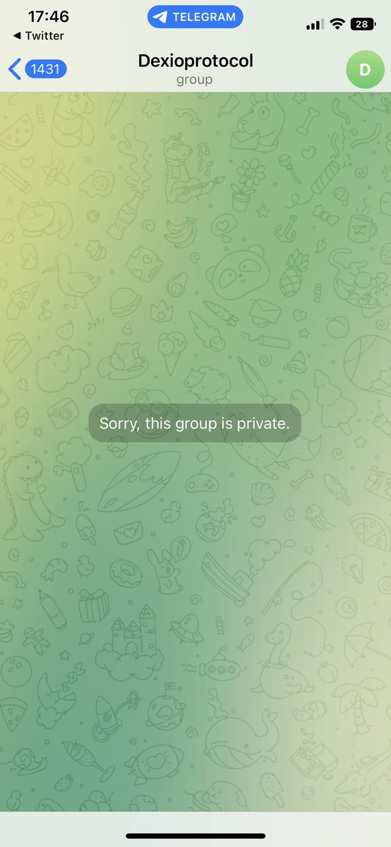ranur12321's tweet photo. @dexioprotocol This is what happens when we try to join the telegram group :( https://t.co/m5Lbpvw6tl