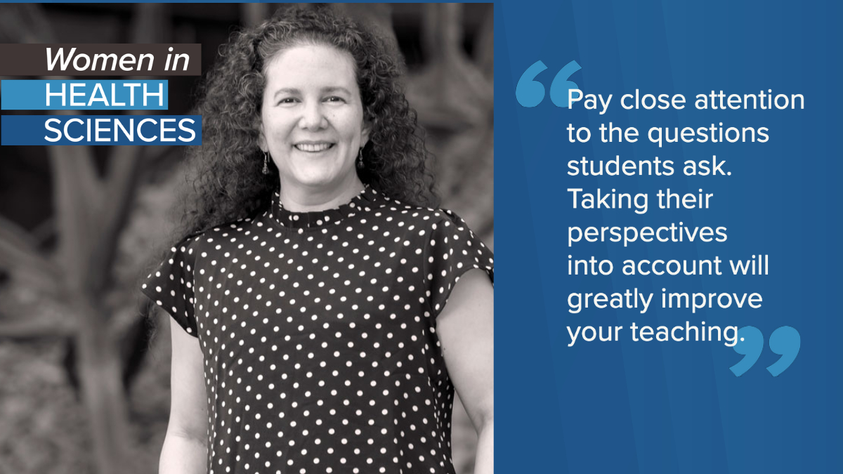 UAZHealth's tweet photo. Meet Rebecca Fisher, PhD, from @uazmedphx. Here's advice she would give her younger self as an educator in health sciences.  #WomeninMedicine #WIMMonth #UAZWIHS https://t.co/cTmgaDKCID
