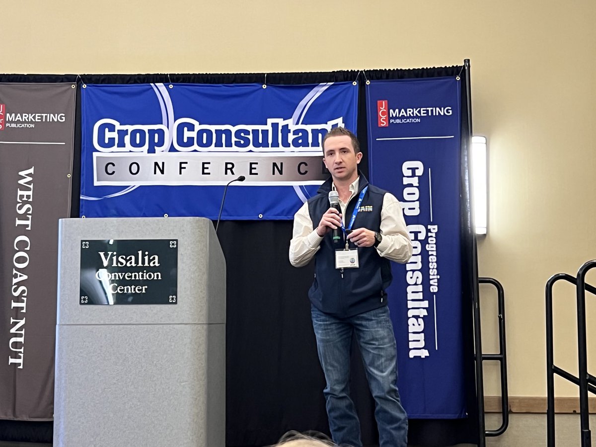 Cory Broad presenting this morning at the crop consulting conference in Visalia, CA.