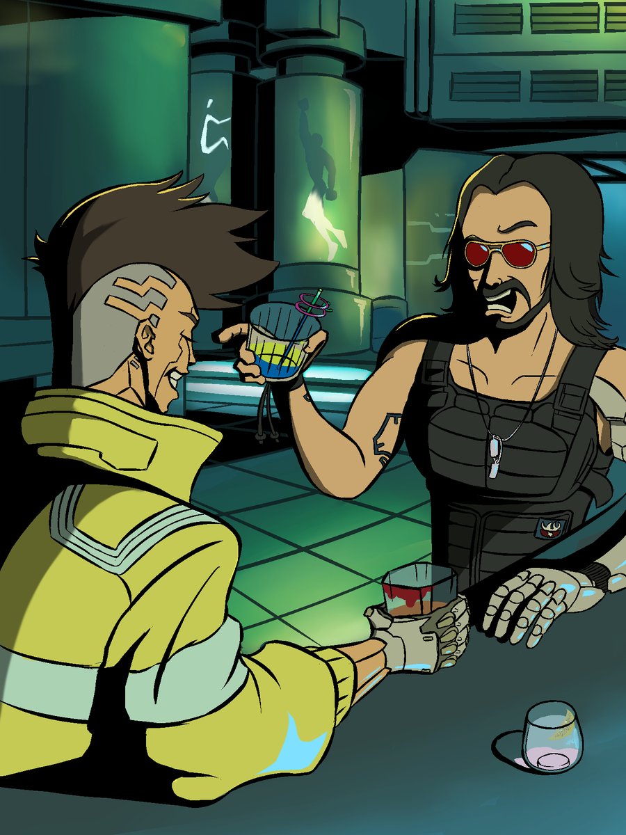 RamusLin's tweet photo. Say i wanted adrink named after me - what wouid i have to do?
Snuff it.
#cyberpunkedgerunners
#cyberpunk
#Cyberpunk2077
#David #johnnysilver
#サイバーパンクエッジランナーズ
#デイヴィッド・マルティネス https://t.co/Mebi9pQ0Vk