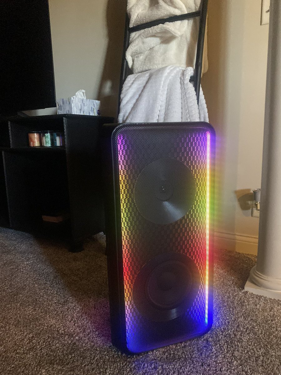 Thanks <a href="/nfmtweets/">NFM</a> for my new party speaker! Love that it has dual speakers creating surround sound in the house!