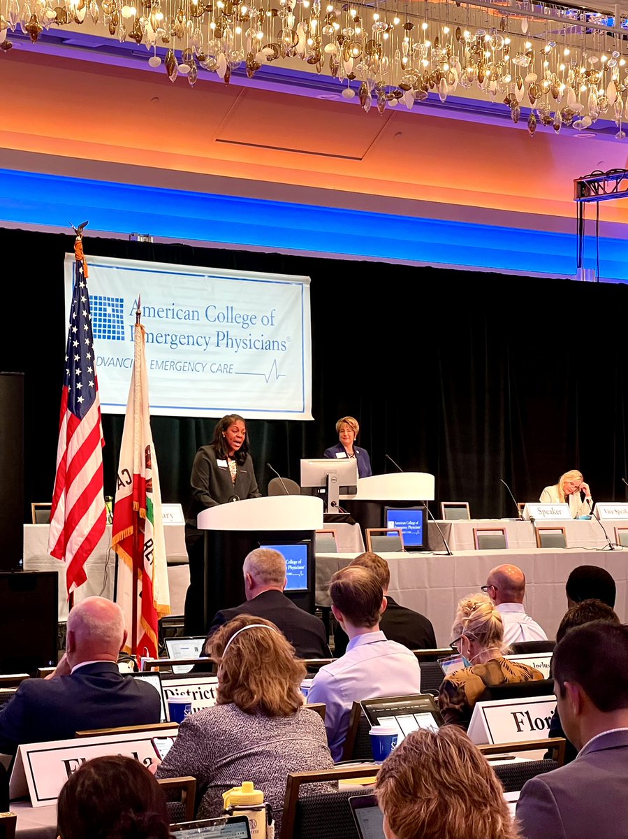 ACEPNation's tweet photo. We’re proud to announce that, at the #ACEP22 Council Meeting this morning, @AishaTerryMD was elected by acclamation as ACEP’s next President-elect! https://t.co/W2zx5WXQA6