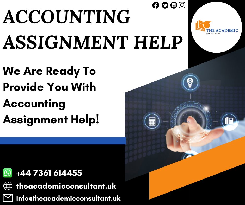 theacademiccon3's tweet image. Be confident! Because you choose our Accounting Assignment Help Services.
Order Now!
#accountingassignmenthelp #accountingassignmenthelper #accountingassignmentwriter #accountingassignment #helpinaccountingassignment #accountinghelp #assignmenthelp #Theacademicconsultant