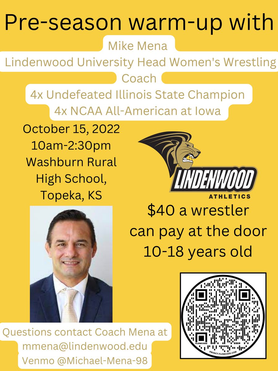 TeamTopHat1's tweet photo. Coach Mena from Lindenwood University (NCAA D-1 status) and his coaching staff is running a girls-only clinic @ WRHS!  Limited to the first 40 girls to sign up...get your registration in ASAP to reserve your spot!  Open to all female high school wrestlers from any location! https://t.co/4TY2fKORje