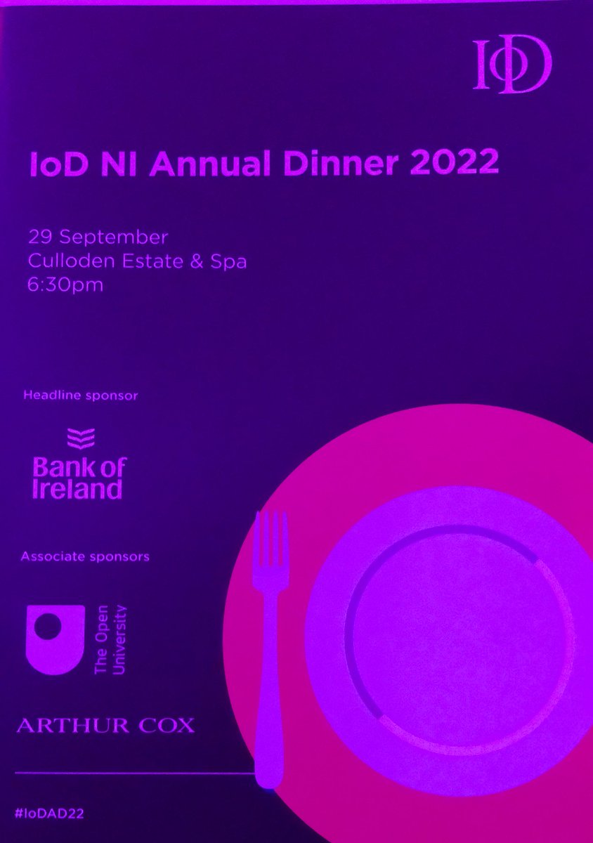 carolfitzsimons's tweet photo. Thanks @OUIreland for the invite to @IoDNI #IoDAD22 dinner this evening- great to reconnect with our local biz community & @YE_NI supporters https://t.co/9Uke4ceZWK