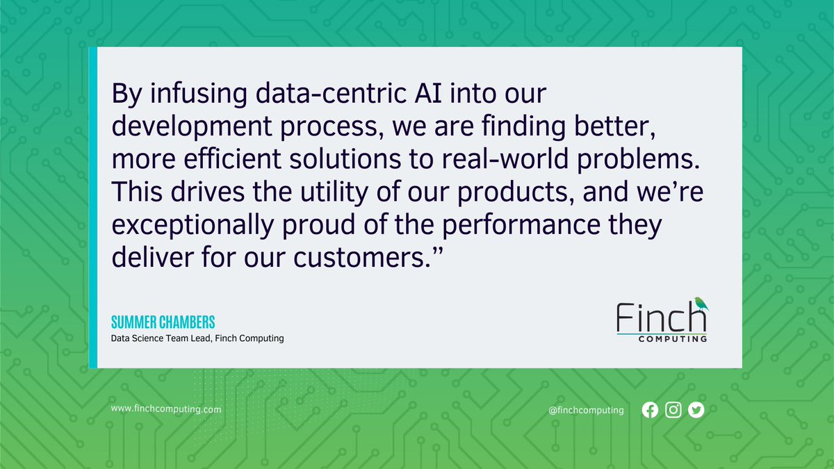 FinchComputing's tweet image. Data-Centric AI. We love it, we use it. Learn more here: rb.gy/k24h9g