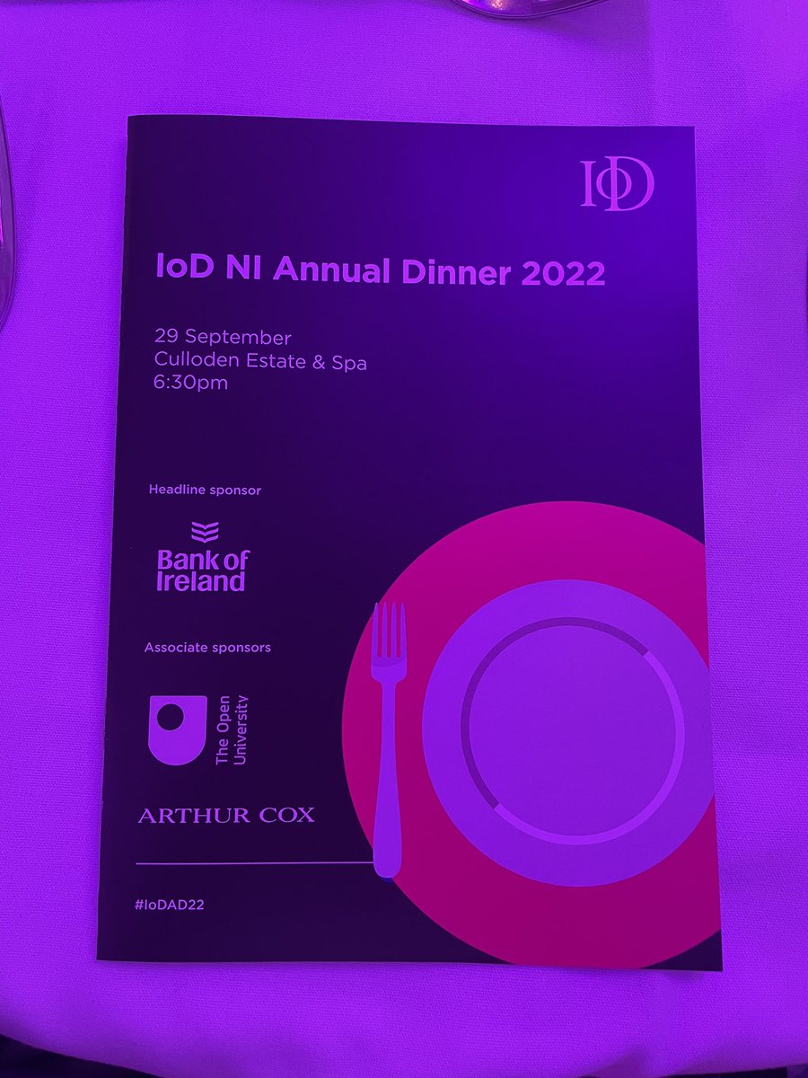 Delighted to be at the <a href="/IoDNI/">IoD Northern Ireland</a> Annual Dinner at the <a href="/cullodenestate/">Culloden Estate &Spa</a>. Thanks to <a href="/ConsultNb1/">Noel Brady</a> for the invite! <a href="/CivicaUK/">Civica</a> #networking #backtogether #iodad22