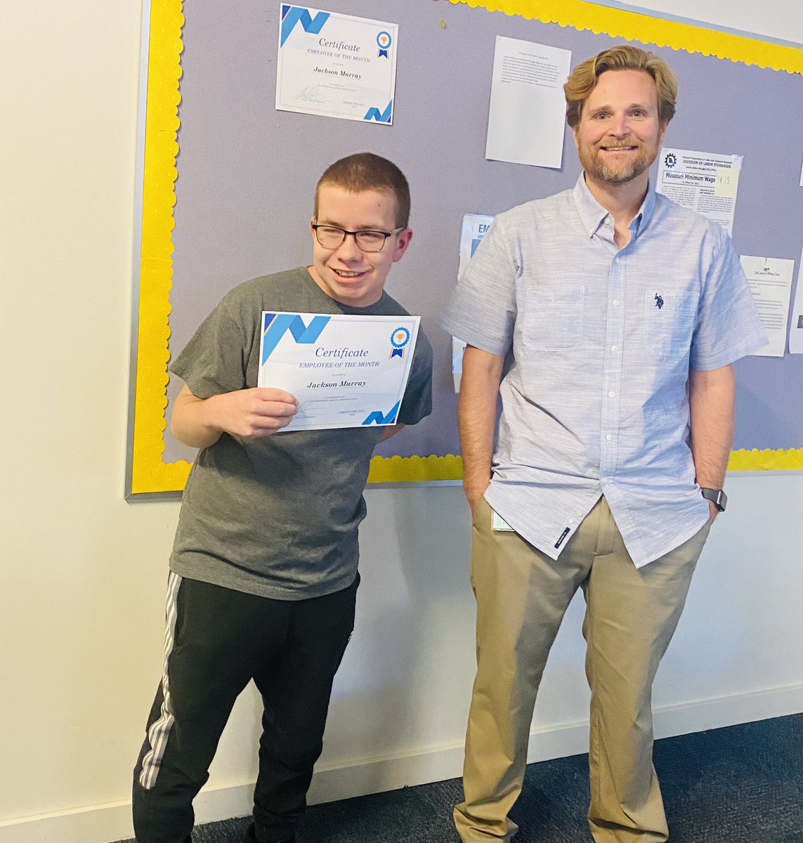 Congrats to Jackson Murray <a href="/Northmen_OPHS/">Oak Park High School</a> for Work Experience II employee of the month of September! Hard work pays off! <a href="/northmennews/">NorthmenNews</a> @NKC_Transition <a href="/NKCSchools/">NKC Schools</a>