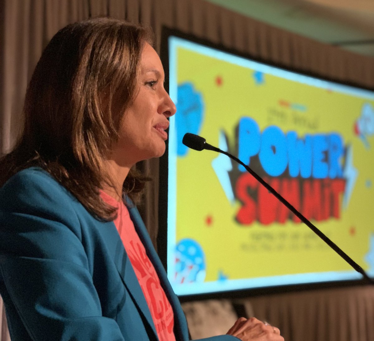 votolatino's tweet photo. “Voto Latino registered over 650,000 voters in 2020 in six battleground states… We have to continue doing the work to register and turn out voters…

The job is not done, but we’re clear in the vision of what needs to happen.”

—@MariaTeresa kicking off #VLPowerSummit 👏🏽 👏🏽 👏🏽 https://t.co/1muSz955Jh