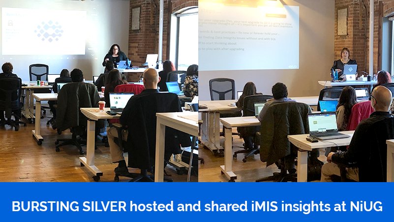 BurstingSilver's tweet photo. Bursting Silver hosted and spoke at the @iMISbyASI @niug_imisusers Group in Toronto! Our team members Ellen Turner & Nicole Pullin shared tools, strategies and lesson learnt with #iMIS users.
#MembershipManagement
#Associations
#AssocationManagement
#TrainingandDevelopment https://t.co/0HsVv0JyEY