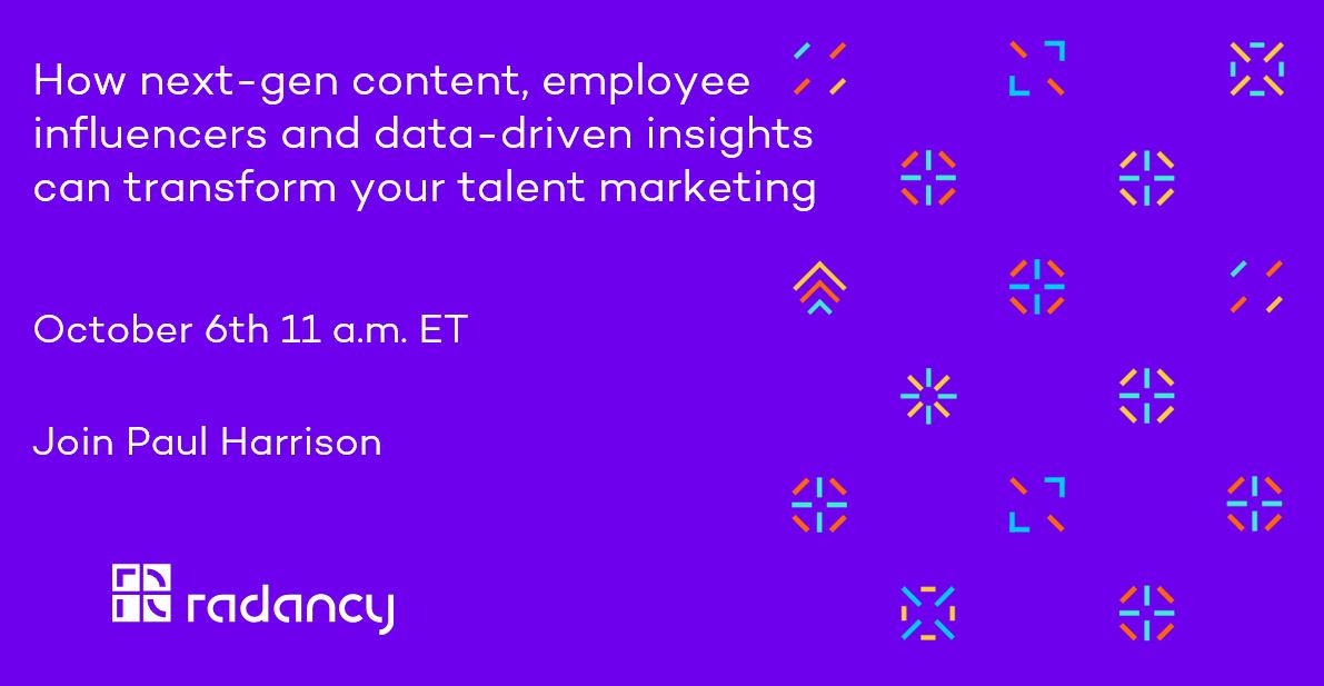 Join us for our latest webinar on October 6 at 11 a.m. ET to discover how #ConnectedIntelligence can shape the stories you tell. Register here: radancy.zoom.us/webinar/regist…