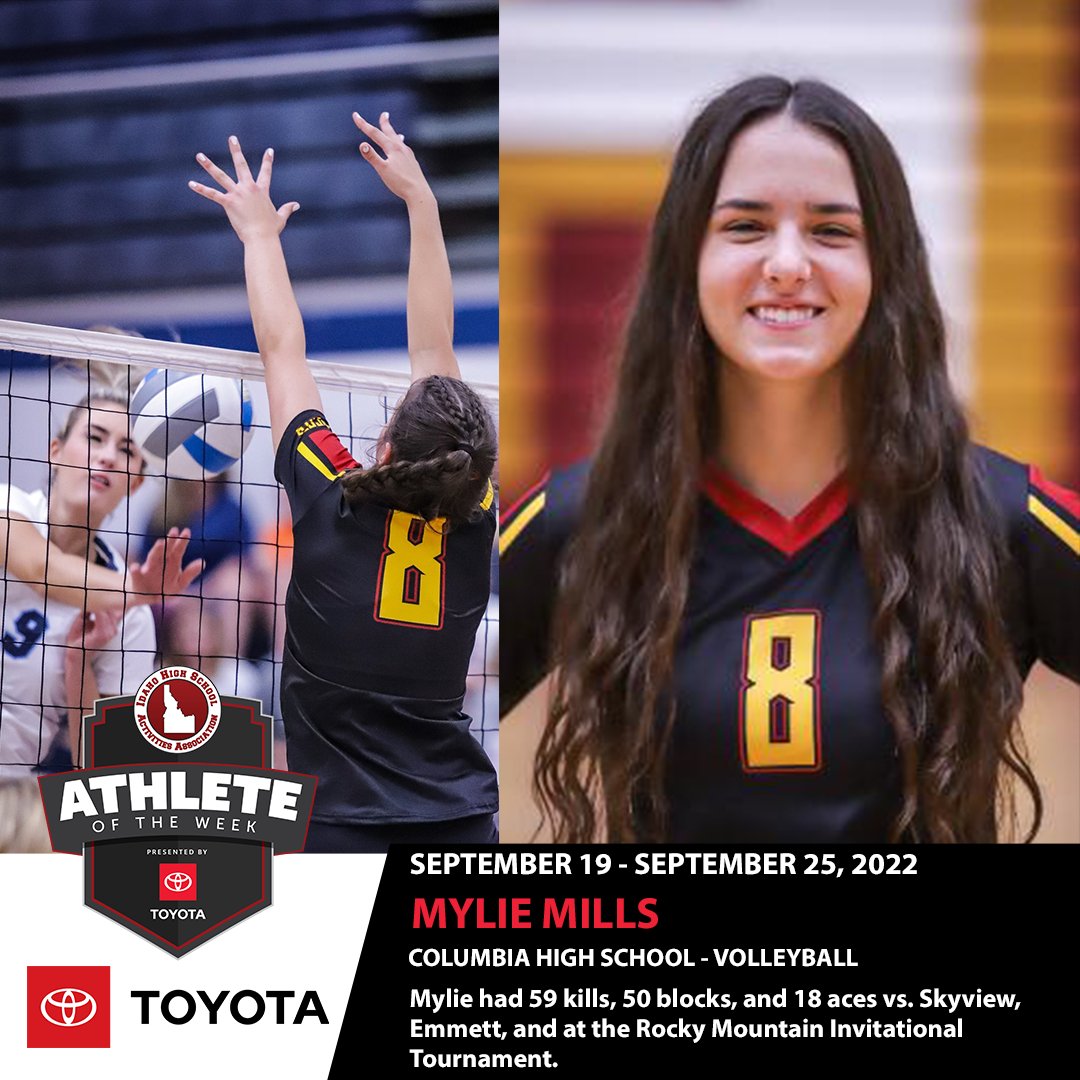 IDHSAA (@idhsaa) on Twitter photo .<a href="/DriveToyota/">Drive Toyota</a> and the IHSAA congratulate Mylie Mills of Columbia High School for being named Athlete of the Week presented by Toyota!
Click the link to nominate a future athlete of the week: idhsaa.org/Athlete-of-the…
#ToyotaAOTW .<a href="/DriveToyota/">Drive Toyota</a> and the IHSAA congratulate Mylie Mills of Columbia High School for being named Athlete of the Week presented by Toyota!
Click the link to nominate a future athlete of the week: idhsaa.org/Athlete-of-the…
#ToyotaAOTW