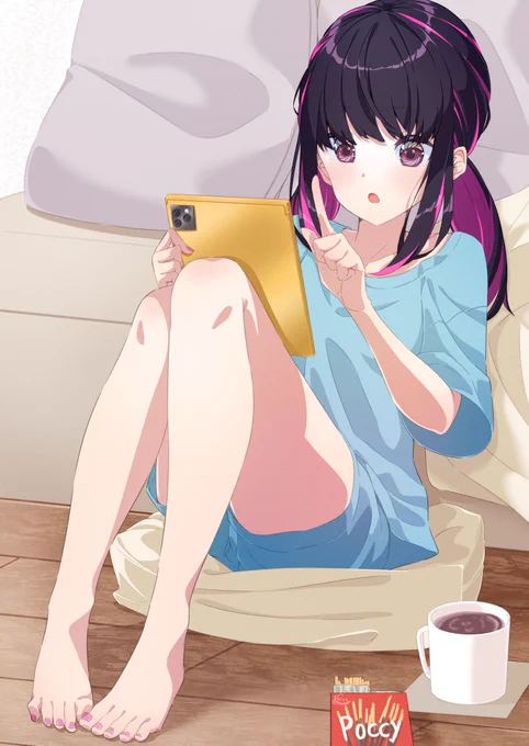 ホロの子たちと足メインのうちの子 #今月描いた絵を晒そう 