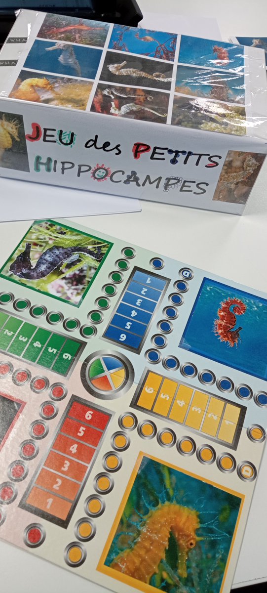 oeildelamer's tweet photo. Relooker les pions d'un jeu de petits chevaux en hippocampes et le plateau de jeu, recycler une boîte à chaussures pour y ranger le jeu 😉 https://t.co/Bxl54gOYTn