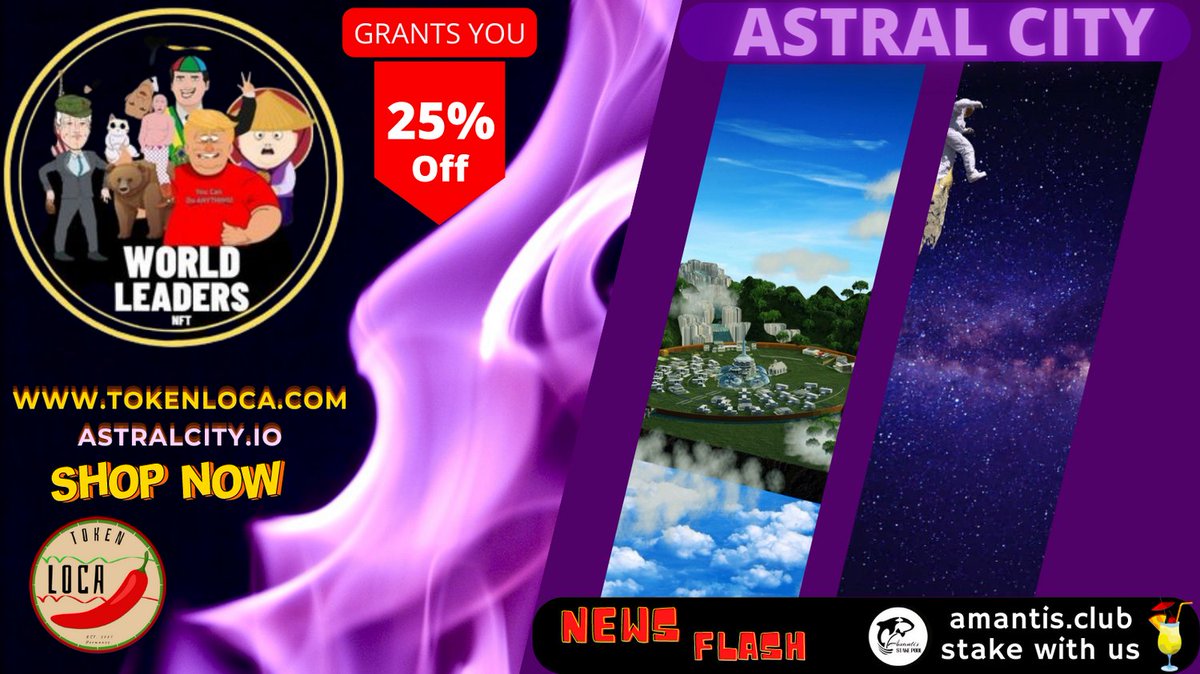 Get Yours Today: ➡️tokenloca.com/world-leaders-…

Hold a World Leader in your wallet and purchase any of the projects below with a 25% discount ! 

🚨 Astral CITY 🚨
astralcity.io/astral-city

#cardano #ada #nft