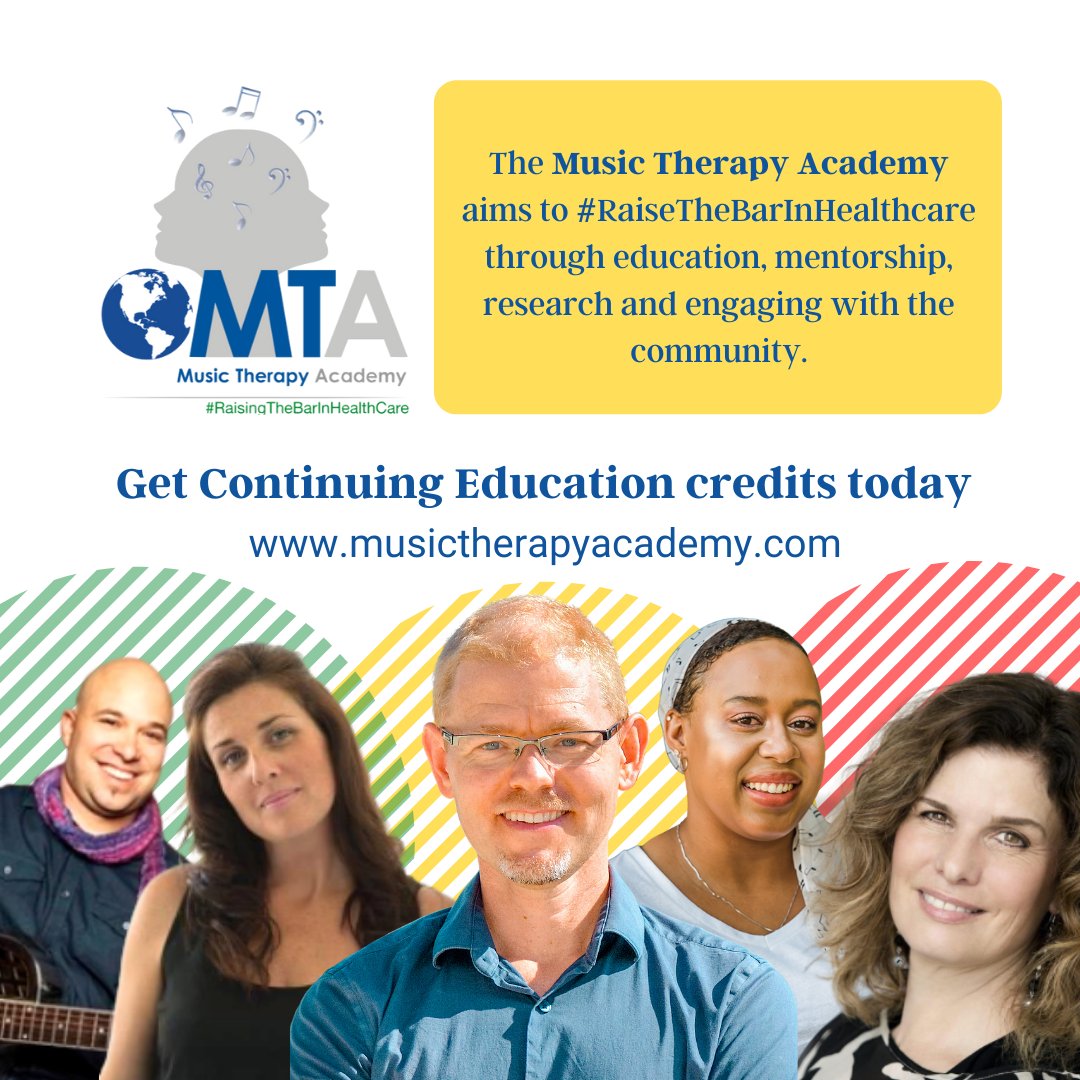 Get your Continuing Education Credits today! musictherapyacademy.com/education

#RaisingTheBarInHealthcare #MusicTherapy #ContinuingEducation #MusicTherapist