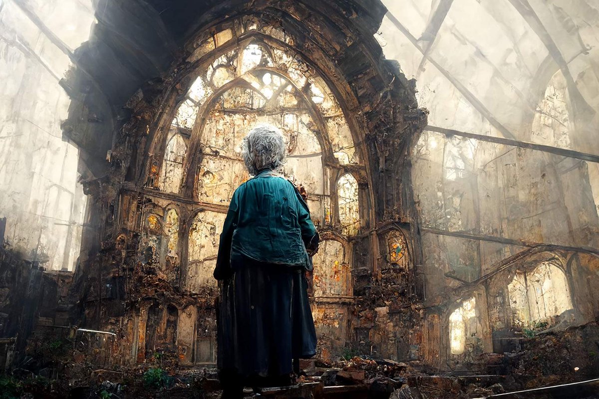 aranarruti's tweet photo. Here I got married
#ai #aiart #midjourney #cathedral #stainedglass #ruined https://t.co/6Xfd0SCQFQ