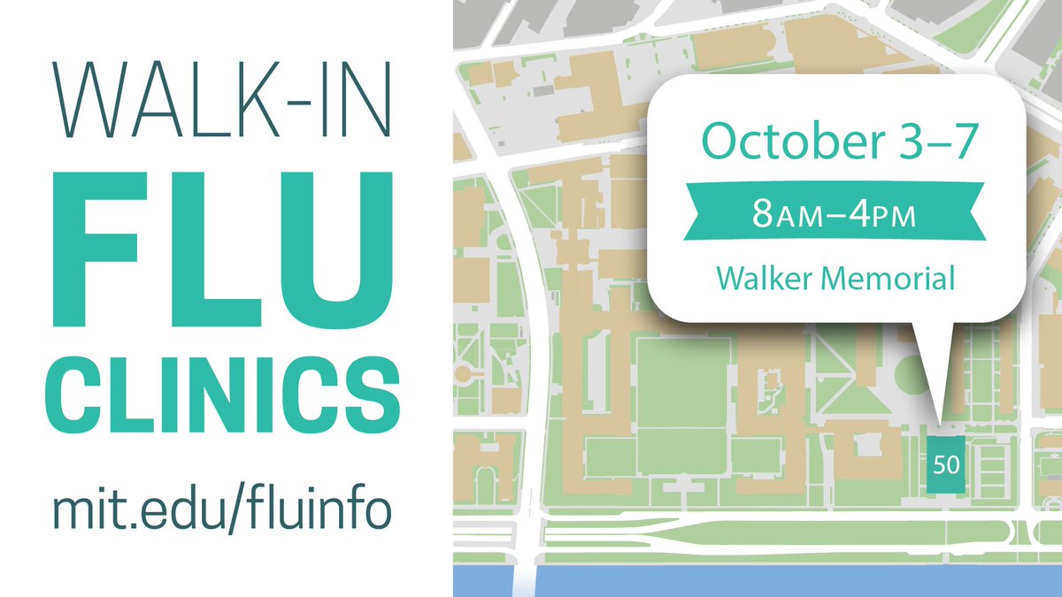 MITmedical's tweet photo. Who is eligible for the MIT 2022 flu clinic?

Enrolled students living on or off campus
Employees &amp; contractors with an MIT ID
Patients with a primary care provider at MIT Medical

The MIT  flu clinic will run October 3–7, 8 am–4 pm, Building 50
https://t.co/cdu8pxAM18 #MITvsFlu https://t.co/AMpp5dFaFj
