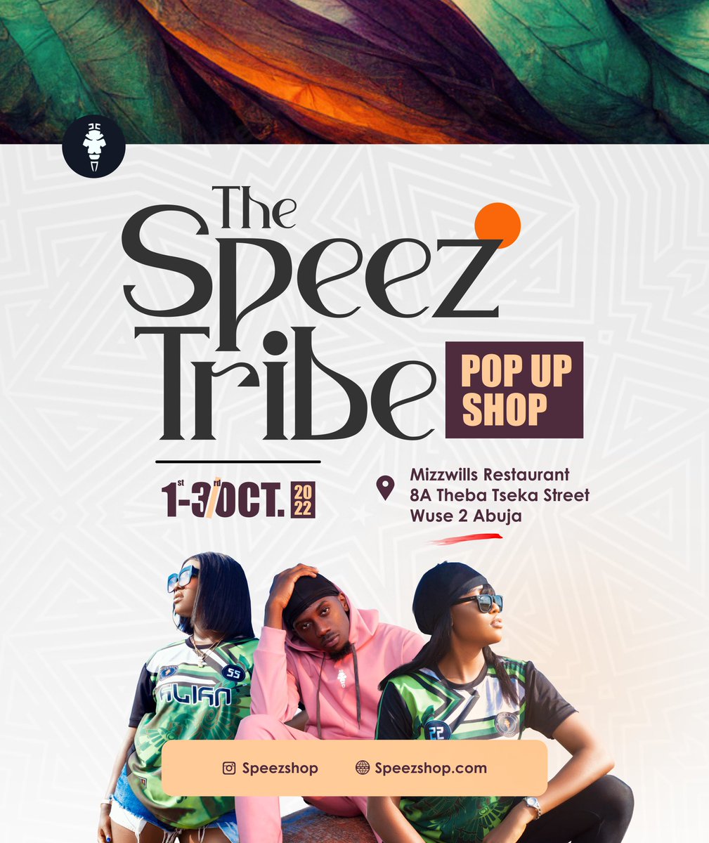 SPERIE_'s tweet photo. Hello Abuja!!!
Letโs do this!
Fashion - Food - Music cc @SPEEZshop
Date: October 1st and 3rd
#AbujaTwitterCommunity #abujaevents #october1st #AbujaCommunity #Abuja #speeztribe #speez https://t.co/QSVvybRFQI