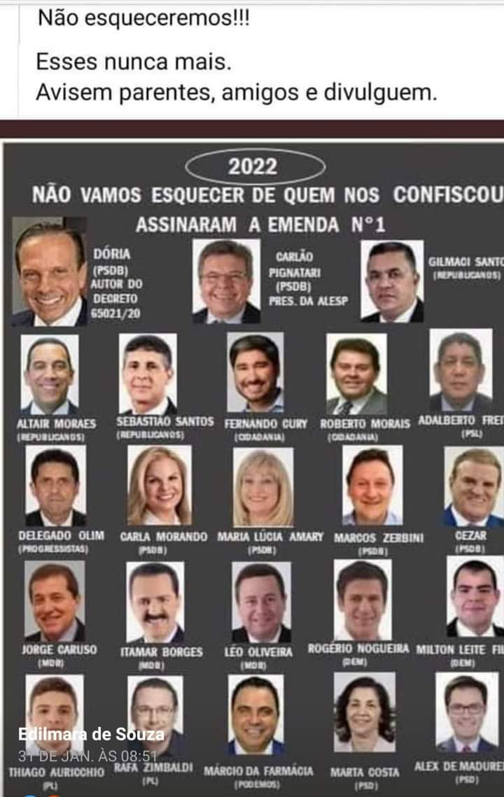NJSC13's tweet photo. Patriotas🔰mostrem p. #SP o confisco q. @jdoriajr criou  #Decreto65021 /20 desde set/20 confisca até16% aposentadoria idosos aposentados SP e #RodrigoGarciaZero #RodrigoGarciaDemitido ñ revoga ▶ #CarlaoPignatari  @AssembleiaSP engavetou #PDL22 anula decreto RETEWEETEM https://t.co/JPEarqXQNT