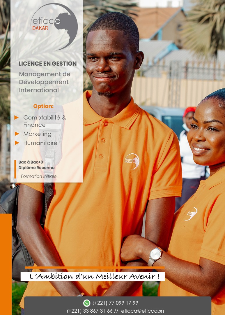 EticcaDakar's tweet photo. [#MDI] Êtes-vous captivé par le monde du management🤔 ? Notre licence de gestion est une formation  qui permet d’acquérir les bases en (économie, management, comptabilité et gestion) avec une spécialisation dès la 3e année en Comptabilité - Finance, Marketing ou en Humanitaire🤩. https://t.co/EVtp1wb8R3