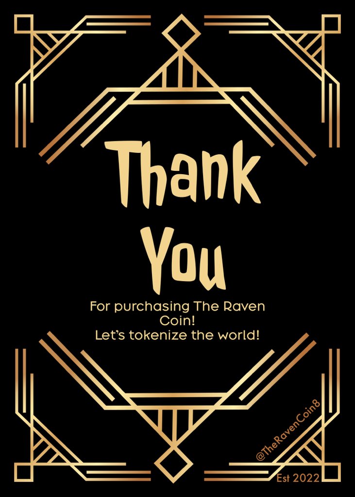 TheRavenCoin8's tweet photo. Thank you so much @IndyBows for grabbing #2! ๐ซถ๐ผ
Email me at theravencoin25@gmail.com
To get process started. ๐จ
#NFT #Ravencoin #TheRavenCoin https://t.co/e7fTSnrAEj