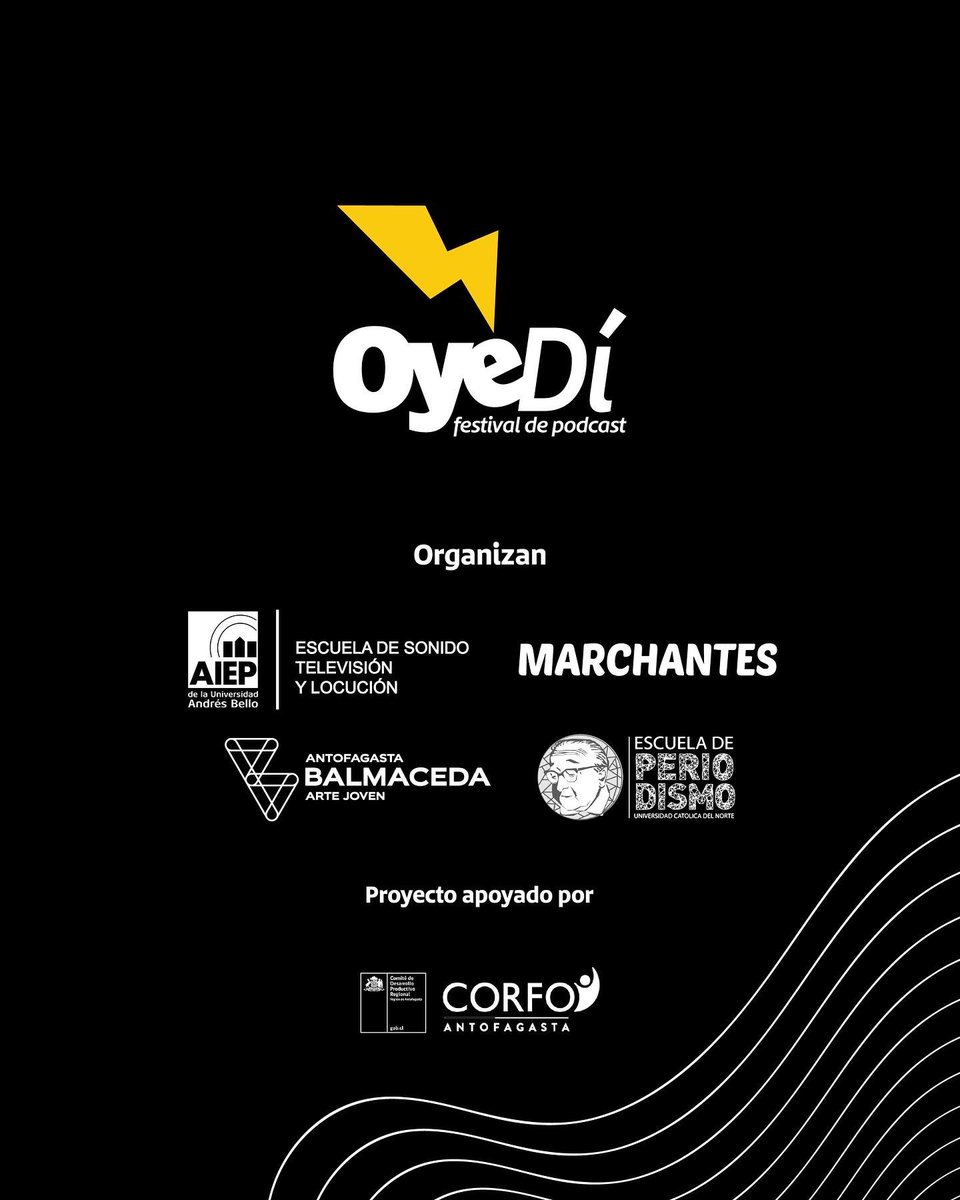 Si te dedicas al #podcasting o eres fan 🎙️🎧 esta noticia es para ti. 

Sé parte del  🎉 LANZAMIENTO 🎉 de OyeDí Festival de #Podcast de #Antofagasta. 

📆 29 de septiembre.
🕛 16:00 horas.
📍 AIEP Sede Antofagasta, Salón Multiespacio del Edificio A (San Martín 2531).