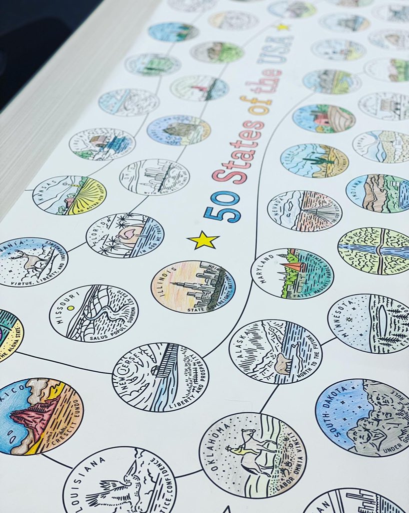 LibraryHFLHS's tweet photo. Contribute to our community coloring banner honoring the 50 states! https://t.co/X08zA010MQ