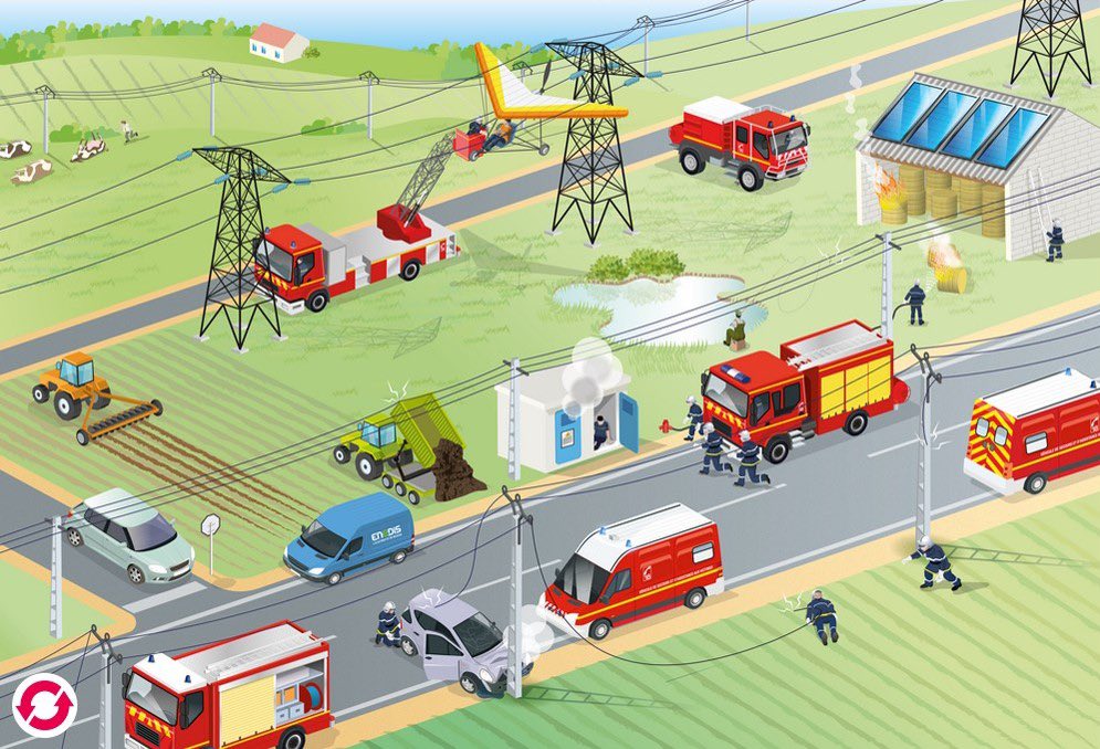 Enedis_AuRA's tweet photo. .@enedis à la rencontre de sapeurs #pompiers professionnels 🧑‍🚒 en formation pour les sensibiliser aux #risquesÉlectriques ⚠️. Démarche réalisée dans le cadre d’un partenariat entre @sdis01 et @enedis 🤝. https://t.co/xy3OL0o8ad