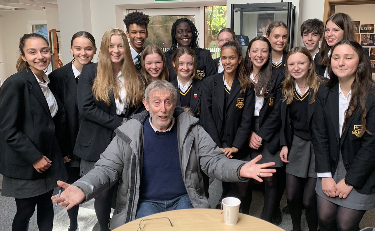 Beyond excited to welcome @michaelrosenyes to Caterham today to speak our partner @surrey_learning primary schools @HMC_Org @ISC_schools @speakingofbks