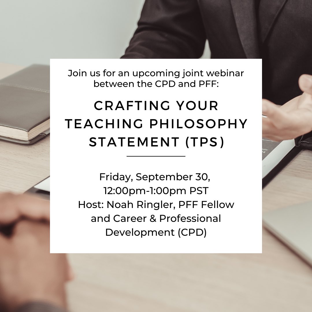 CAFE (Center for Academic & Faculty Excellence) (@cafe_cgu) on Twitter photo Join us tomorrow at noon for a joint webinar between PFF and <a href="/CareerCgu/">Career Center CGU</a> on Teaching Philosophy Statements! Register by following the handshake link on the PFF events page here: my.cgu.edu/preparing-futu… Join us tomorrow at noon for a joint webinar between PFF and <a href="/CareerCgu/">Career Center CGU</a> on Teaching Philosophy Statements! Register by following the handshake link on the PFF events page here: my.cgu.edu/preparing-futu…