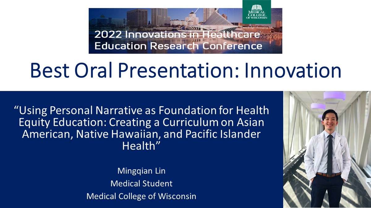 mcw_oei's tweet photo. #IHER2022 **Award Winner** Best Oral Presentation- Innovations!! Congratulations!! #MedEd https://t.co/geHWBfHMrv