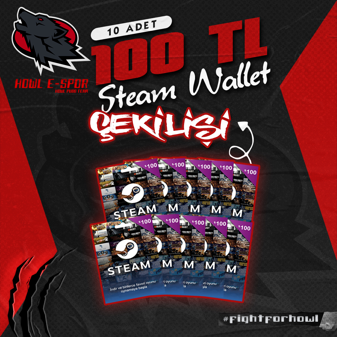 HOWL_Espor's tweet photo. 🎁 🎁PCS7 öncesi hediye etkinliğimizi başlatıyoruz. Her biri 100₺ değerinde 10 Adet steam wallet çekilişine katılmak için, twitter ve instagram hesaplarımızı takip et, bu gönderiyi retweetle, beğen ve 3 arkadaşını etiketle 🎁🎁

https://t.co/Actj4TKSYv

#fightforhowl https://t.co/dwhQa3rtbj