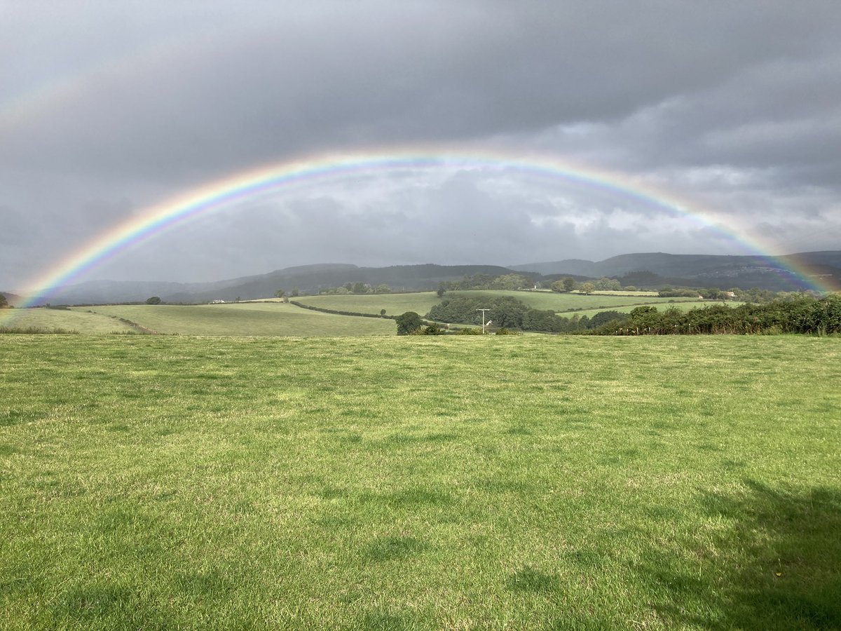 Rainbow looking up the Rhymney Valley from above Bassaleg #Rainbow #RhymneyValley #RhymneyValleyRidgeway #Bassaleg #Gwent #Wales #LandscapePhotography #CloudySkies