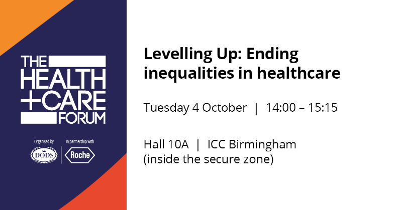 HC_Forum's tweet photo. 🚨 Levelling Up: Ending inequalities in healthcare starts in one hour! ⌛

@DrBenSpencer joins us for our final fringe event in Hall 10A at #CPC22 

In partnership with @CR_UK, @ILCUK and @NeuroAlliance