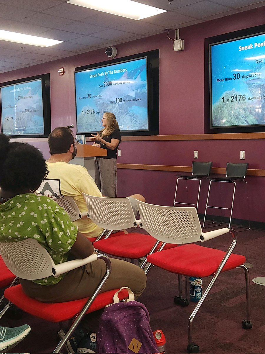 SpotASharkUSA's tweet photo. A bit of a late tweet, but last week our research leader @SeaPriceNC was honored to speak of our research &amp; the role of NC State students during Dr. Schiffman's (@WhySharksMatter) book tour for his book, Why Sharks Matter. Thank you for having us and go out and get a copy! 🦈 https://t.co/MZMFw5vNVK
