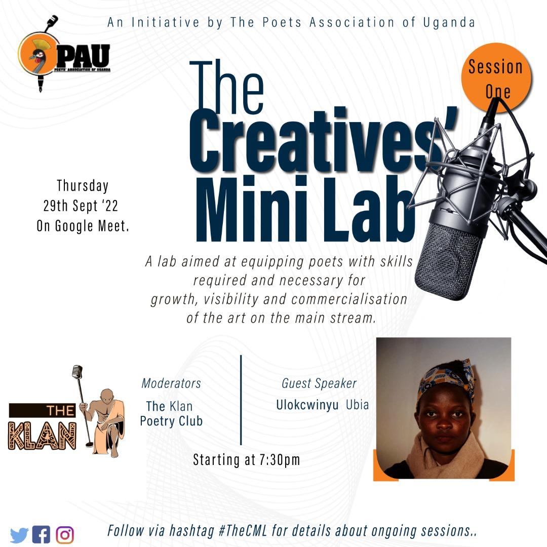 Can't wait to listen in...

Y'all join us on this one. It's the first of #TheCML sessions organized by the @UgandaPoets and moderated by various poetry clubs in Uganda.
