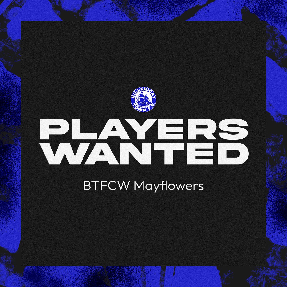 BTFCWomen's tweet photo. 𝙋𝙇𝘼𝙔𝙀𝙍𝙎 𝙒𝘼𝙉𝙏𝙀𝘿❗️

Our Billericay Mayflowers side are looking for players to add to their squad!

If you are interested in joining or to find out more information, please drop us a DM📥 https://t.co/ZBfKm6aAlc